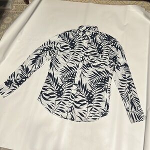 CLUB MONACO SLIM FIT COLLARED 100% LINEN BUTTON DOWN SHIRT EXCELLENT CONDITION